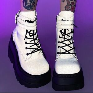 Demonia Flash Reflective Platform Boots